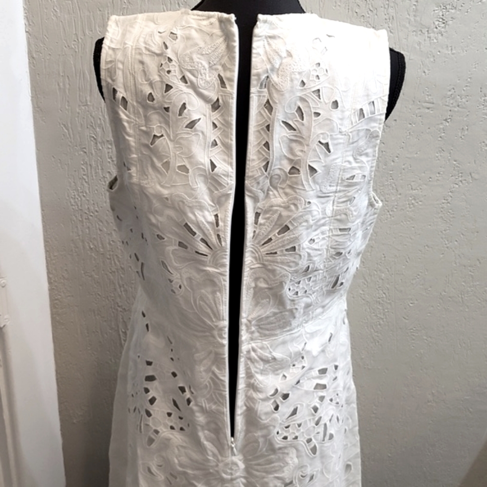 New Theory Jemion E White Embroidered Lace Dress NWT Size 12 - Picture 10 of 15